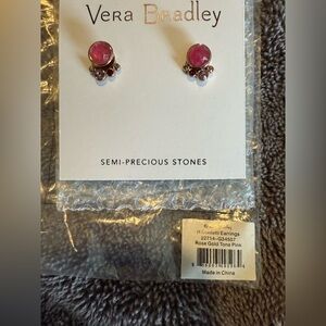 Vera Bradley Pink and Gold Earrings